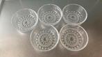 5 vintage schaaltjes glas dessert retro, Ophalen of Verzenden