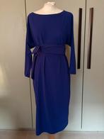 LaDress  Caroline m zgn jurk travelstof met sash blauwpaars, Maat 38/40 (M), Paars, Ophalen of Verzenden, Zo goed als nieuw