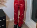 Rode Leren Broek met rits maat M, Kleding | Dames, Verzenden, Zo goed als nieuw, Rood