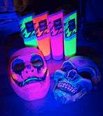 Uniek Skull Blacklight Masker Halloween - Handgeverfd, Hobby en Vrije tijd, Ophalen of Verzenden
