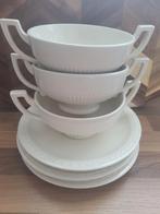 3 Royal creamware Recamier Soepkommen met schotels, Huis en Inrichting, Keuken | Servies, Ophalen of Verzenden, Zo goed als nieuw