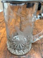 Vintage Duitse Bierpul met Eenden  en en Tinnen Deksel, Ophalen of Verzenden