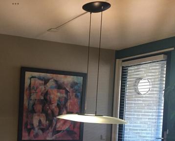 Ovale hanglamp-Studio Italia-glas met zwart metaal- ledlamp  beschikbaar voor biedingen