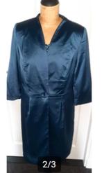 Stijlvolle lange glans donkerblauwe blazer bruidsmoeder bpc, Maat 38/40 (M), Blauw, Ophalen of Verzenden, Zo goed als nieuw