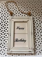 Riviera maison happy birthday lijstje, Ophalen of Verzenden, Zo goed als nieuw, Crème, Minder dan 25 cm
