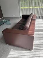 Poltrona Frau Massimo 3 zitsbank kalfsleer donkerbruin, Ophalen, Driepersoons, Zo goed als nieuw, 200 tot 250 cm