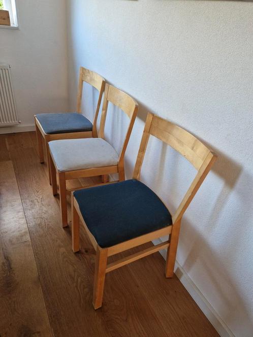 6 eetkamerstoelen, Huis en Inrichting, Stoelen, Gebruikt, Vijf, Zes of meer stoelen, Hout, Stof, Overige kleuren, Ophalen