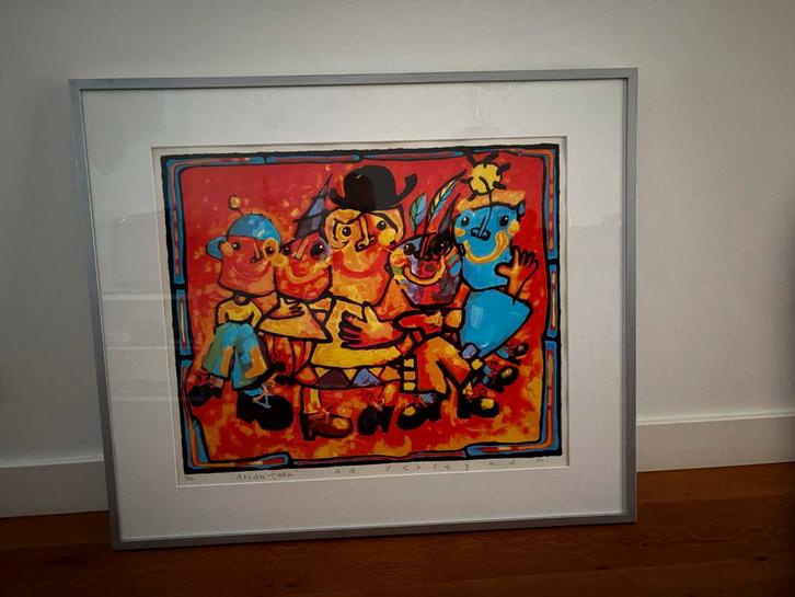 Ad Verstijnen Dreamteam Zeefdruk Ingelijst, Antiek en Kunst, Kunst | Litho's en Zeefdrukken, Ophalen