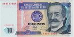 20-1020 Peru 10 in tis 1987, Postzegels en Munten, Bankbiljetten | Amerika, Los biljet, Zuid-Amerika, Verzenden