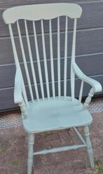 TEAB Grijze houten fauteuil - babykamer stoel Apeldoorn, Ophalen of Verzenden, Gebruikt, Grijs, Eén