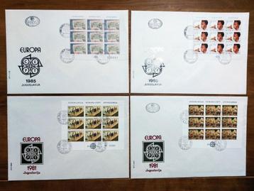 FDC (Eerste Dag Covers) Joegoslavië met blokken zegels,  beschikbaar voor biedingen