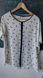 Witte blouse met print Hema xl, Wit, Maat 46/48 (XL) of groter, Ophalen of Verzenden, Gedragen