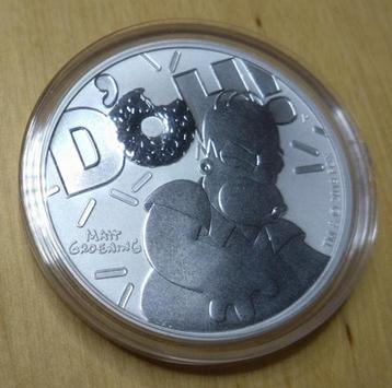 Zilver 1 oz munt Tuvalu - Homer Simpson D'oh! - Simpsons beschikbaar voor biedingen