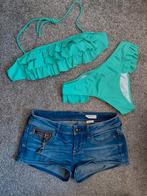 Bikini + kort spijker broekje, Ophalen of Verzenden, Zo goed als nieuw, Blauw, Bikini