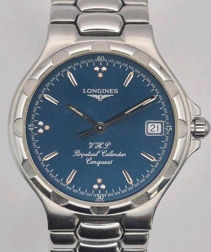 Longines Conquest L1.627.4 V.H.P. Vintage Quartz 35mm Blauw, Sieraden, Tassen en Uiterlijk, Horloges | Antiek, Overige merken