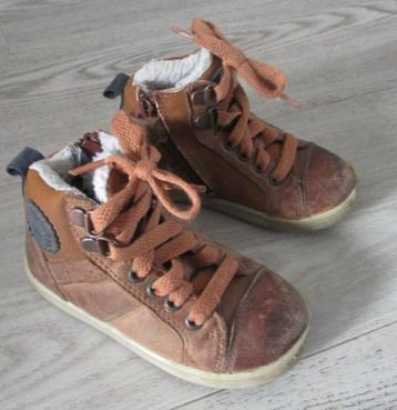 Nelson - Leren Hoge Sneakers, Bruin, Maat 24 beschikbaar voor biedingen
