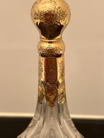 Parfumflesje met Voet Kristal 14 Karaat Goud Stopper 11cm, Ophalen of Verzenden, Gebruikt, Miniatuur