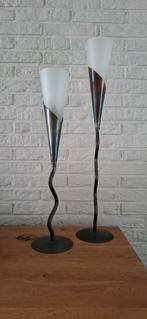 2 Design Kandelaars, Ophalen, Grijs, 25 tot 50 cm, Zo goed als nieuw