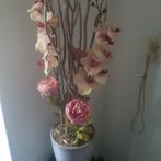 Grote vaas met kunstbloemen, Ophalen, Zo goed als nieuw