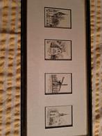 Vintage ingelijste prenten van Gemeente Bergen nh, Antiek en Kunst, Kunst | Etsen en Gravures, Ophalen of Verzenden