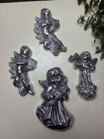 Vintage Zilverkleurige Engeltjes met Instrumenten, Huis en Inrichting, Woonaccessoires | Wanddecoraties, Ophalen of Verzenden