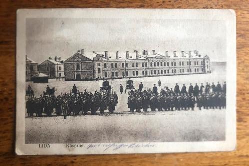 WO1 DUITS Zw/w kaart - foto Kaserne Lida 1916 - feldpost, Verzamelen, Militaria | Algemeen, Landmacht, Foto of Poster, Duitsland