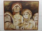 Marjan kwaaitaal schilderijen olie op canvas ontheemden., Antiek en Kunst, Ophalen