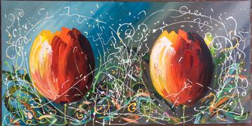 Alex L- Tulpen- Handgeschilderd- Uniek beschikbaar voor biedingen