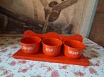 Oranje rood emaille zand zeep soda, Ophalen of Verzenden