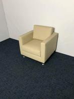 Fauteuil Domingo Italy, crème/wit leder, Ophalen, Gebruikt, 50 tot 75 cm, Leer