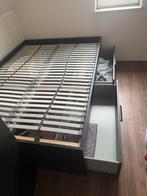Mooi Bed met Lattenbodem en Opbergruimte, Huis en Inrichting, Slaapkamer | Bedden, Ophalen, Zwart, 140 cm, Zo goed als nieuw