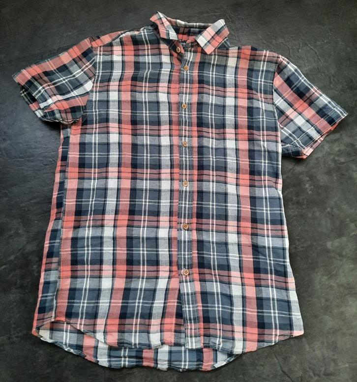 Springfield geruit overhemd - maat M - linnen en katoen, Kleding | Heren, Overhemden, Zo goed als nieuw, Halswijdte 39/40 (M)