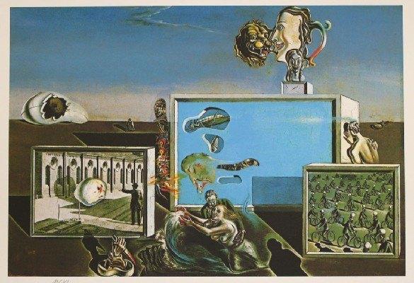 Salvador Dali(1904)Lithografie" Piaceri Illuminati " Ges Gen, Ophalen of Verzenden