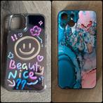 2 iPhone 13 hoesjes marmer /spiegel, Ophalen of Verzenden, Zo goed als nieuw, IPhone 13, Hoesje of Tasje