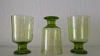 Groen gekleurde Franse Retro Vintage glazen, Verzamelen, Glas en Borrelglaasjes, Overige typen, Ophalen of Verzenden, Zo goed als nieuw