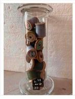 Mooie antieke cilinder stolp houten Brocante klosjes 23 cm, Ophalen of Verzenden