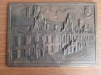 Latoen Koperen plaat Stadhuis van Leiden., Antiek en Kunst, Ophalen of Verzenden, Koper