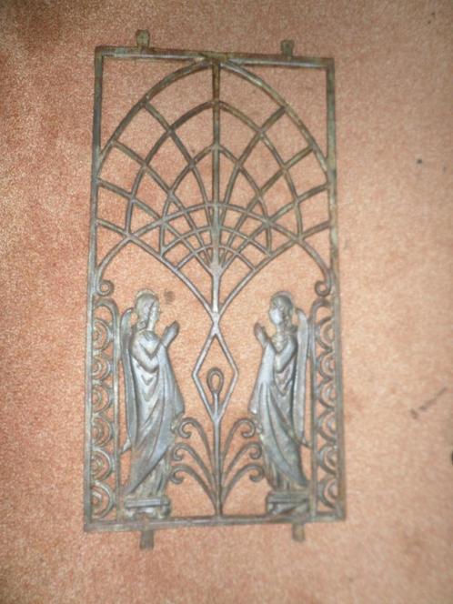 Deurrooster - Raamrooster - Twee engelen - H70xB35xD1,5cm, Antiek en Kunst, Curiosa en Brocante, Ophalen
