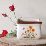 Vintage Wildflowers Botanica Zoutpot met houten deksel ‘70s, Keramiek, Overige typen, Ophalen of Verzenden, Zo goed als nieuw