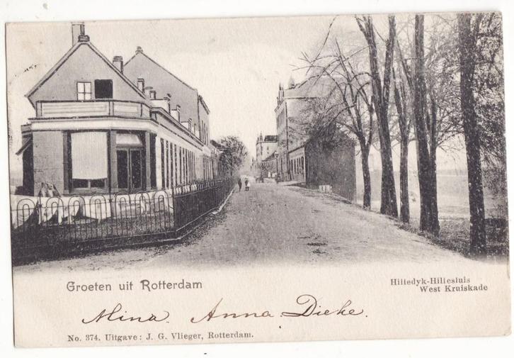 Rotterdam Hilledijk-Hillesluis West Kruiskade 1905, Verzamelen, Ansichtkaarten | Nederland, Gelopen, Zuid-Holland, Voor 1920, Verzenden