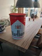 Vintage Marlboro Metal Bin Ashtray, Red Advertising Storage, Ophalen