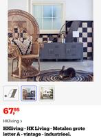 Grote metalen letter A van HK living, Ophalen, Hout, 50 tot 75 cm