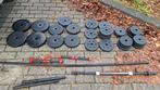 Fitness gewichten 62kg met 5 stangen, Sport en Fitness, Fitnessmaterialen, Ophalen, Zo goed als nieuw, Dumbbell