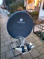 Triax Satellietschotel (80cm) met 3 LNB en Voet, Ophalen, Gebruikt, (Schotel)antenne, Overige merken