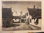 Katwijk aan Zee - Oude Kerk ca 1900 - ets - Karel Kok 1975, Antiek en Kunst, Ophalen of Verzenden