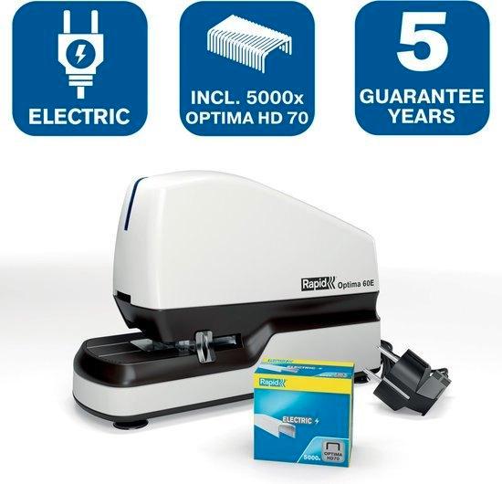 + Elektrisch Nietmachine Rapid Optima 60E niet tot 60 vellen, Diversen, Bureau-accessoires, Nieuw, Ophalen