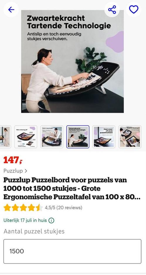 Ergonomisch puzzelbord, Hobby en Vrije tijd, Denksport en Puzzels, Nieuw, Legpuzzel, 500 t/m 1500 stukjes, Ophalen of Verzenden