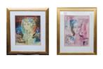 2 Joadoor Prints met Goudaccenten – Farao Toetanchamon & Kon, Ophalen, Minder dan 50 cm, Zo goed als nieuw, Schilderij
