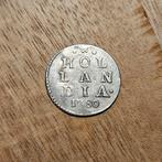 Oude zilveren munt dubbele wapenstuiver Holland 1780, Postzegels en Munten, Munten | Nederland, Vóór koninkrijk, Zilver, Losse munt