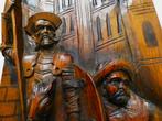 Don Quichot paard en Sancho Panza ezel houtgesneden paneel, Ophalen of Verzenden